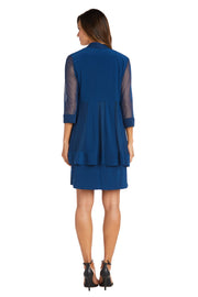 Jacket Dress with Textured Detail and Sheer Inserts