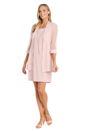 Jacket Dress with Textured Detail and Sheer Inserts