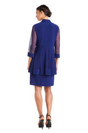 Jacket Dress with Textured Detail and Sheer Inserts