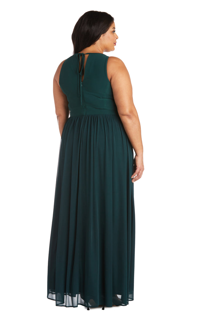 Maxi Dress with Keyhole Cutout, Halterneck and Flowing Skirt - Plus