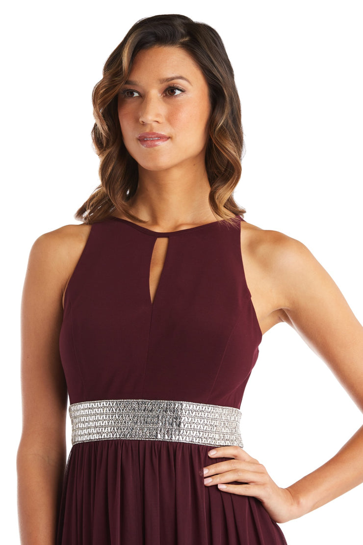 Maxi Dress with Keyhole Cutout, Halterneck and Flowing Skirt - Petite