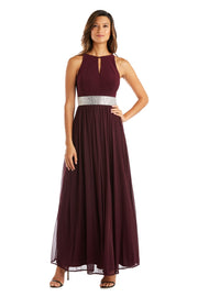 Maxi Dress with Keyhole Cutout, Halterneck and Flowing Skirt - Petite