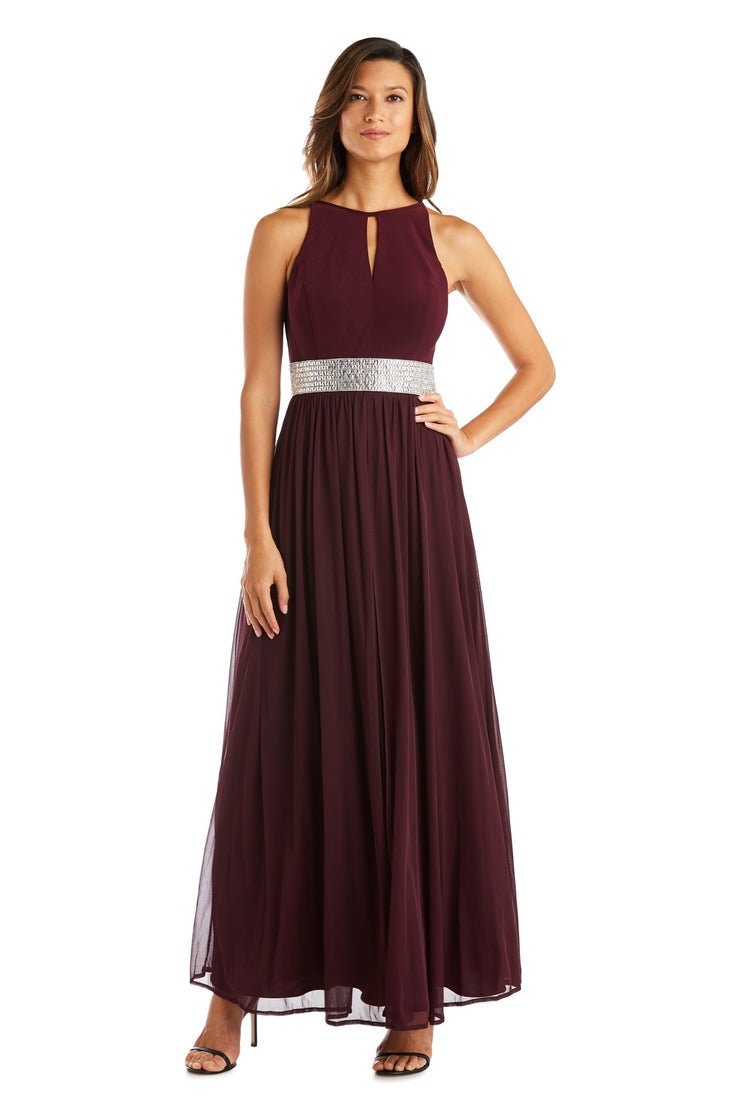 Maxi Dress with Keyhole Cutout, Halterneck and Flowing Skirt - Petite