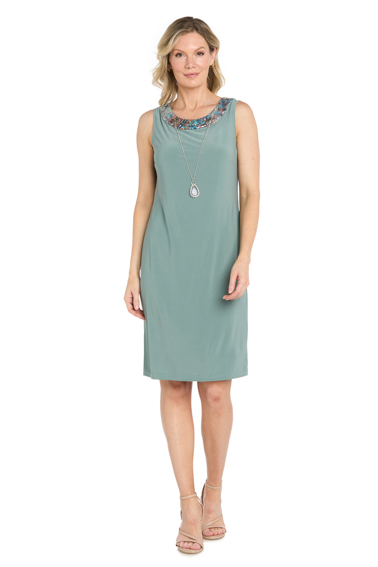 r & m richards necklace dress & metallic trim jacket R & M Richards Necklace Dress & Metallic-Trim Jacket