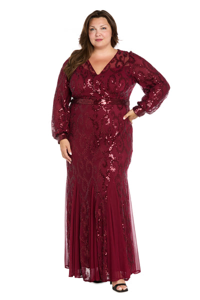 Delicately Embellished Sequined Gown - Plus