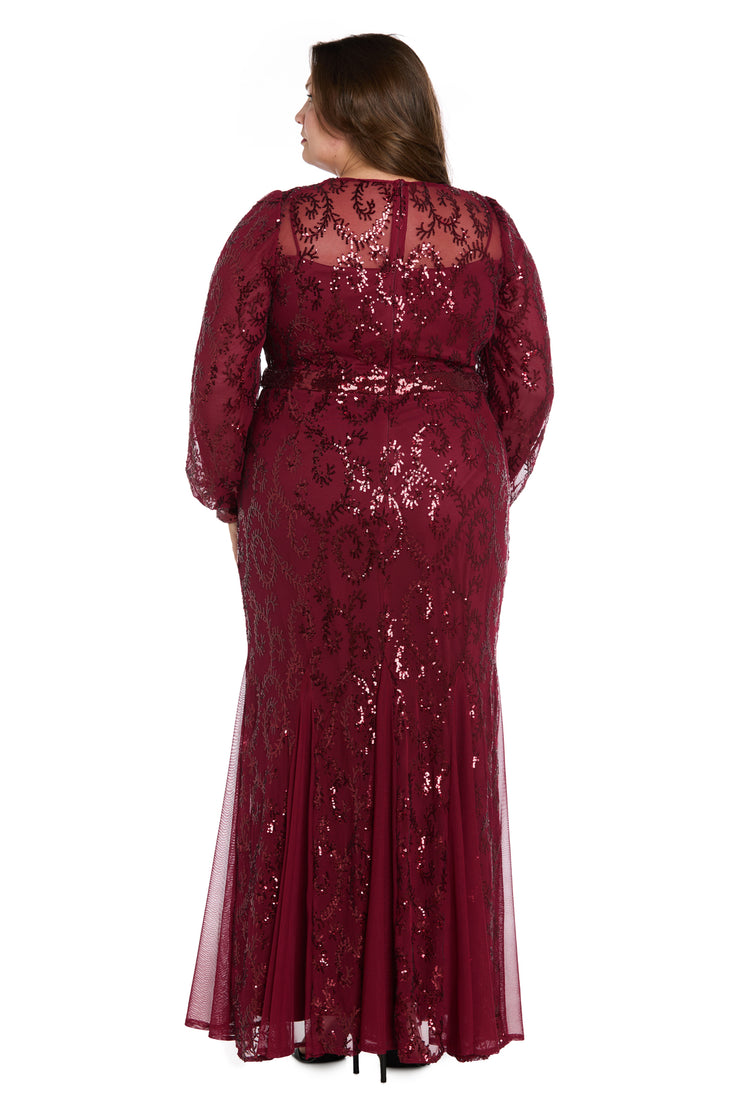 Delicately Embellished Sequined Gown - Plus