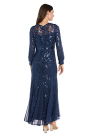 Delicately Embellished Long Sleeved Sequined Gown