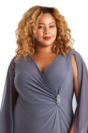 Chiffon Duster Cape Dress - Plus