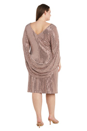 Metallic Draped Back Dress - Plus