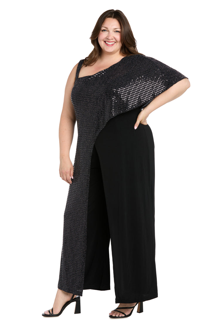 One Shoulder Metallic Jumpsuit - Plus