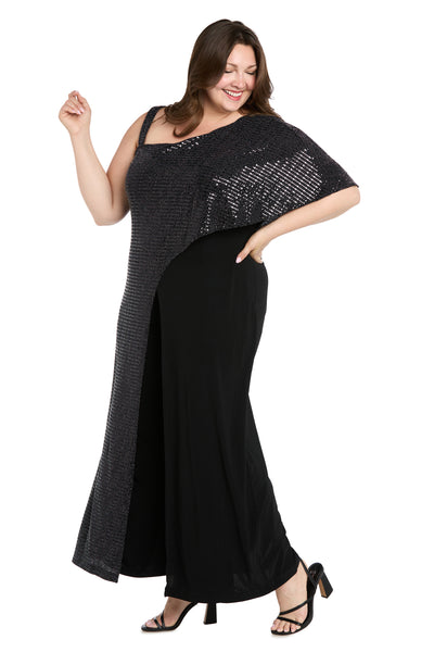 One Shoulder Metallic Jumpsuit - Plus