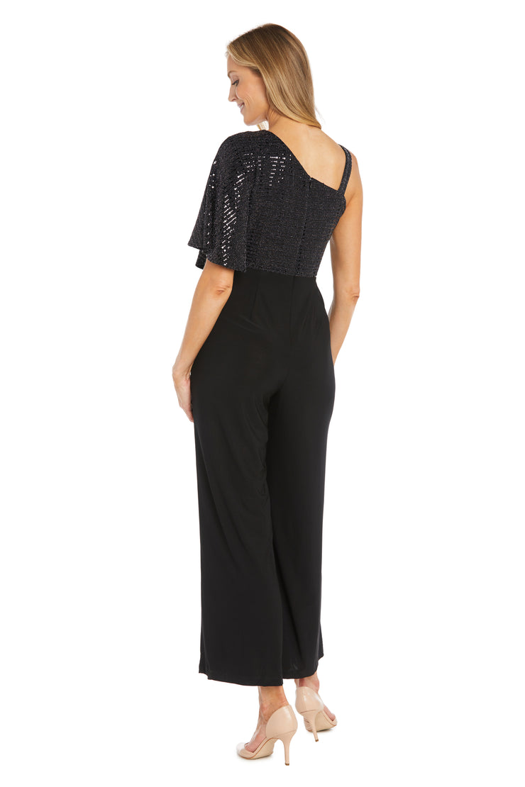 One Shoulder Metallic Jumpsuit