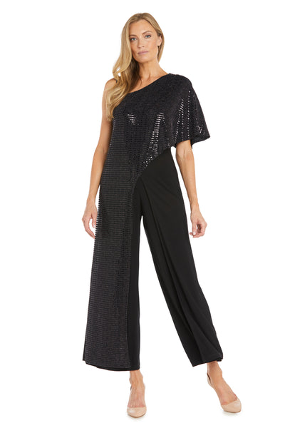 One Shoulder Metallic Jumpsuit