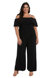 Off The Shoulder Jumpsuit with Ruched Bodice - Plus