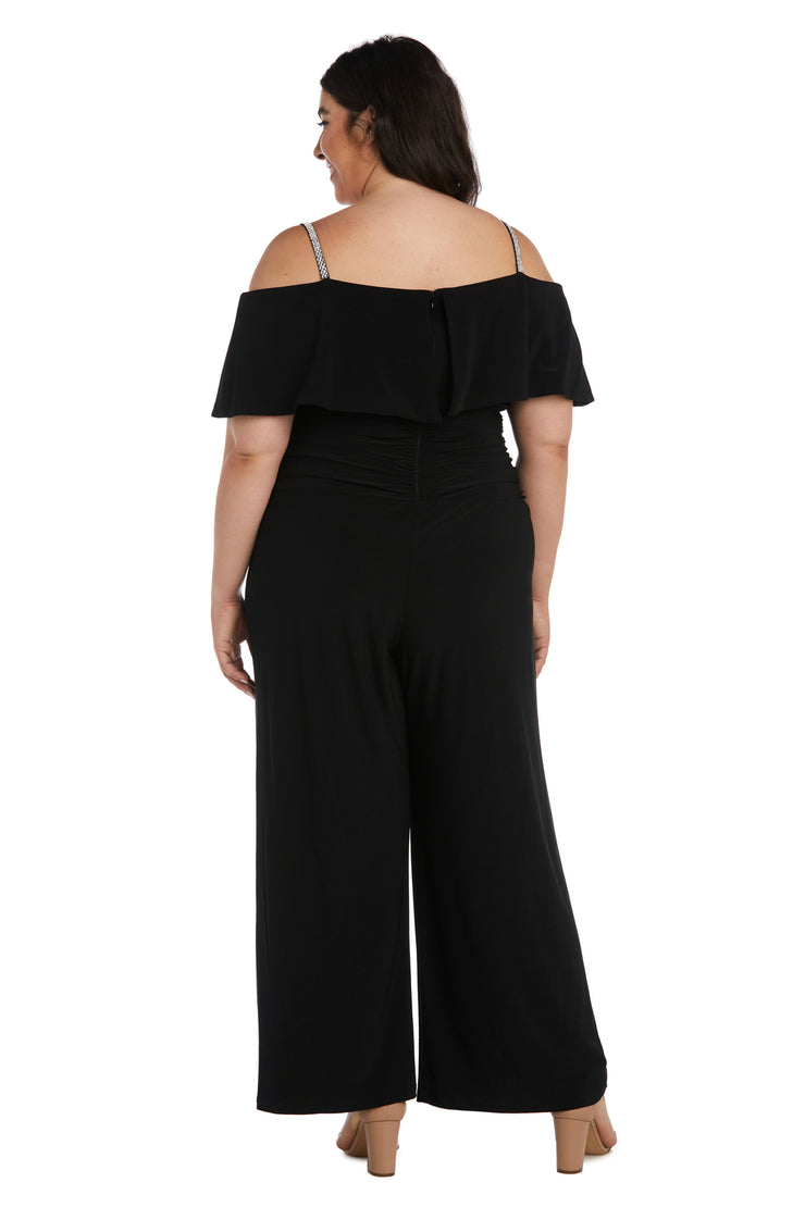 Off The Shoulder Jumpsuit with Ruched Bodice - Plus