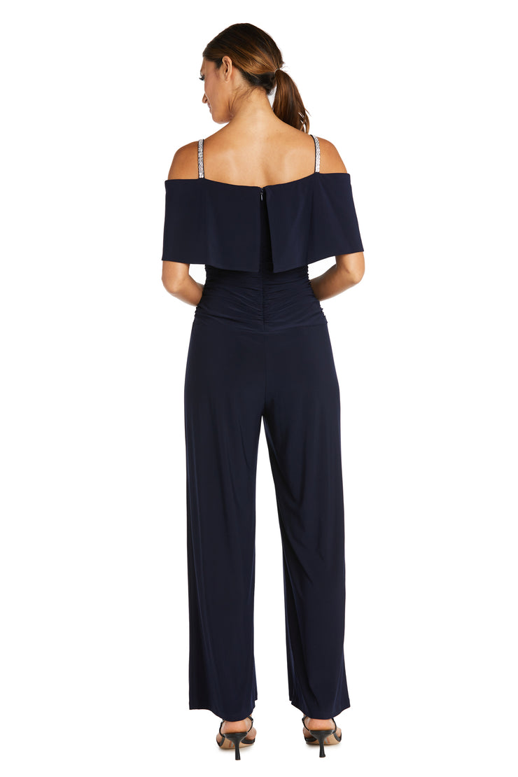 Off the Shoulder Jumpsuit with Ruched Bodice