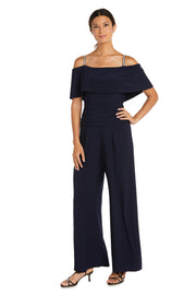 Off the Shoulder Jumpsuit with Ruched Bodice