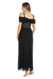 Evening Gown with Draped Cap Sleeves