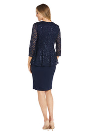 Double Tiered Lace Sequin Jacket Dress