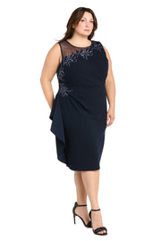 Perfect Little Black Dress with Illusion Neckline - Plus