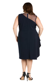 Perfect Little Black Dress with Illusion Neckline - Plus