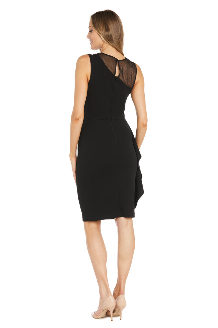 Elegant Little Black Dress with Illusion Neckline