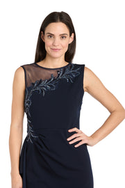 Elegant Little Black Dress with Illusion Neckline