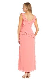 Ruffle Chiffon Maxi Dress