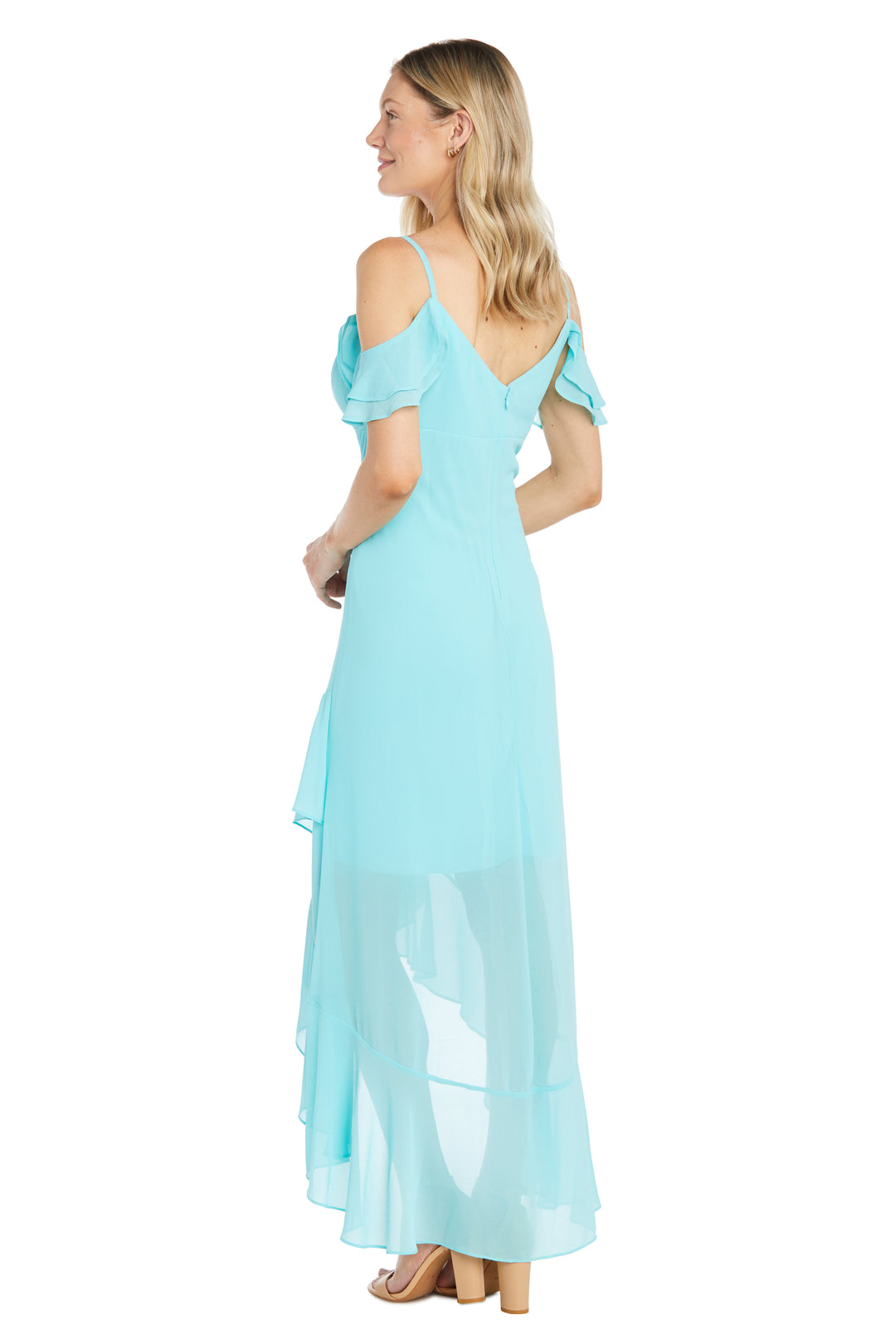 High-Low Chiffon Ruffle Dress – R&M Richards