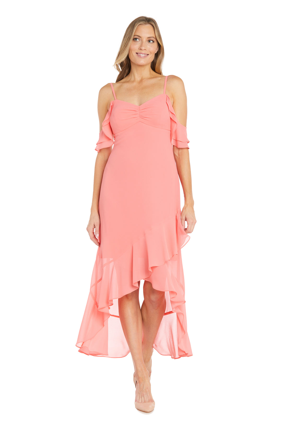 Coral high low dress best sale