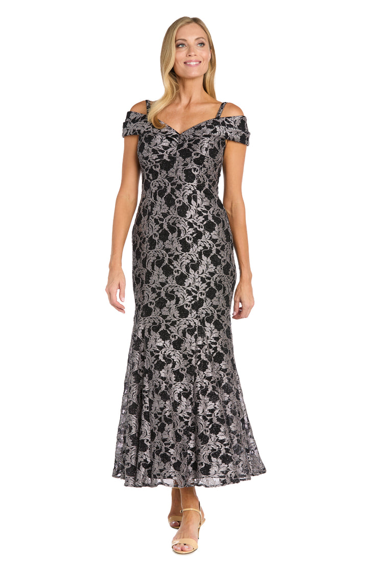 Off The Shoulder Two Toned Lace Dress R&M Richards Off The Shoulder Two Toned Lace Dress R&M Richards