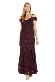 Off The Shoulder Two Toned Lace Dress