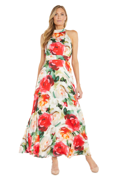 Satin Rose Printed Dress
