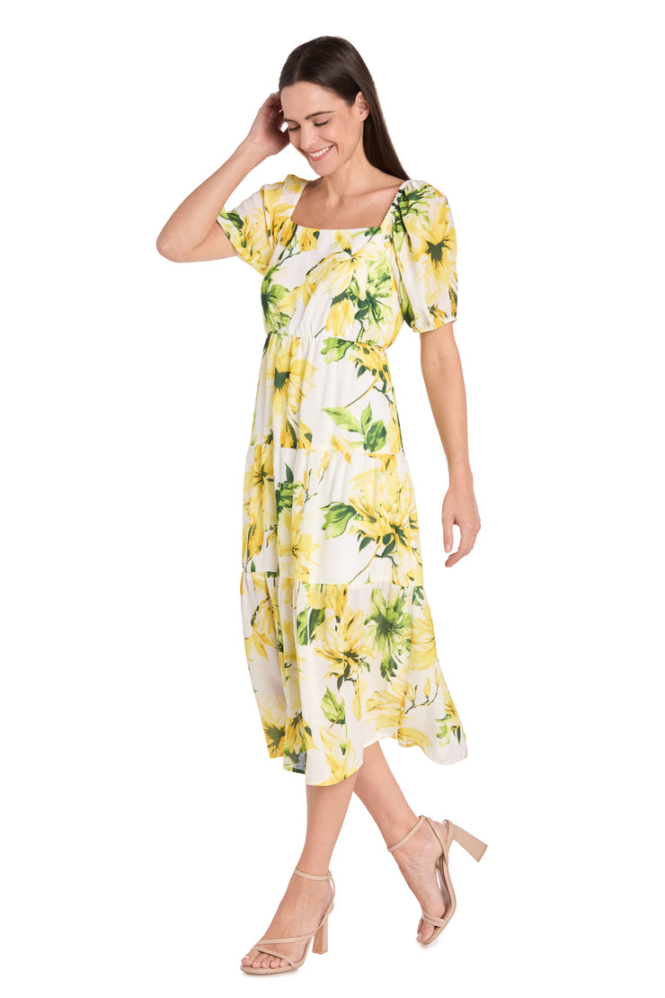 Sunflower Linen Midi Dress