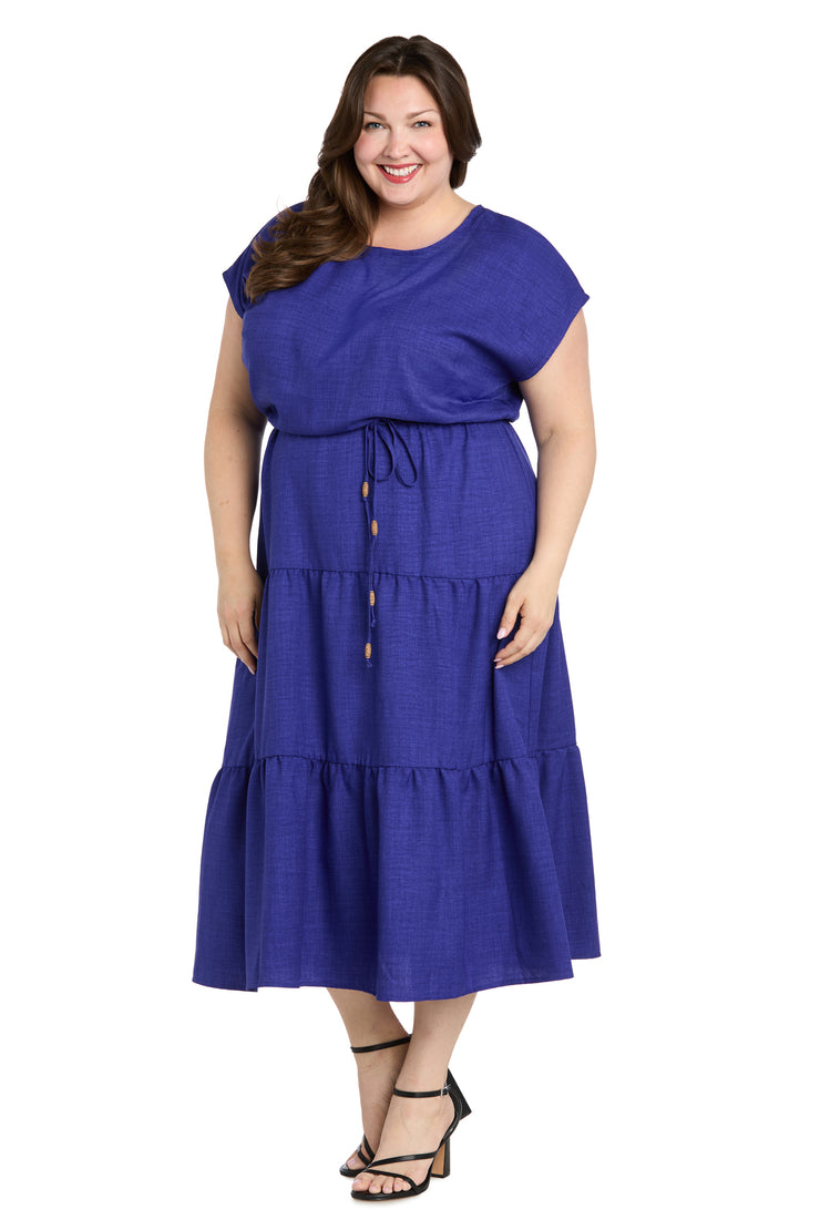 Coastal Drift Linen Dress - Plus