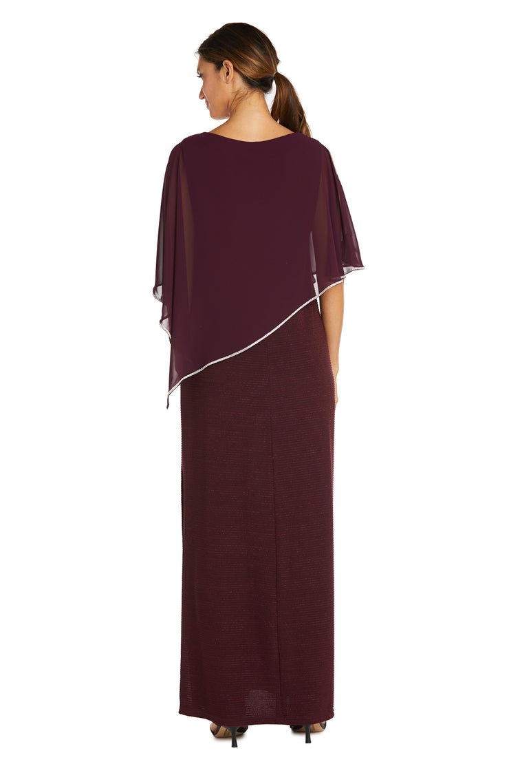 Rhinestone Poncho With Metallic Stripe Dress