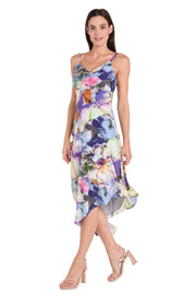 Asymmetrical Printed Midi Dress