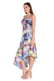 Asymmetrical Printed Midi Dress