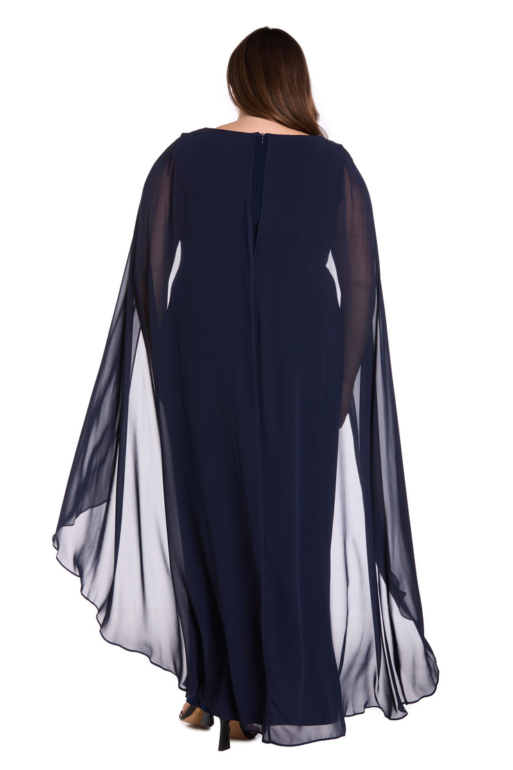 Chiffon Duster Cape Gown - Plus