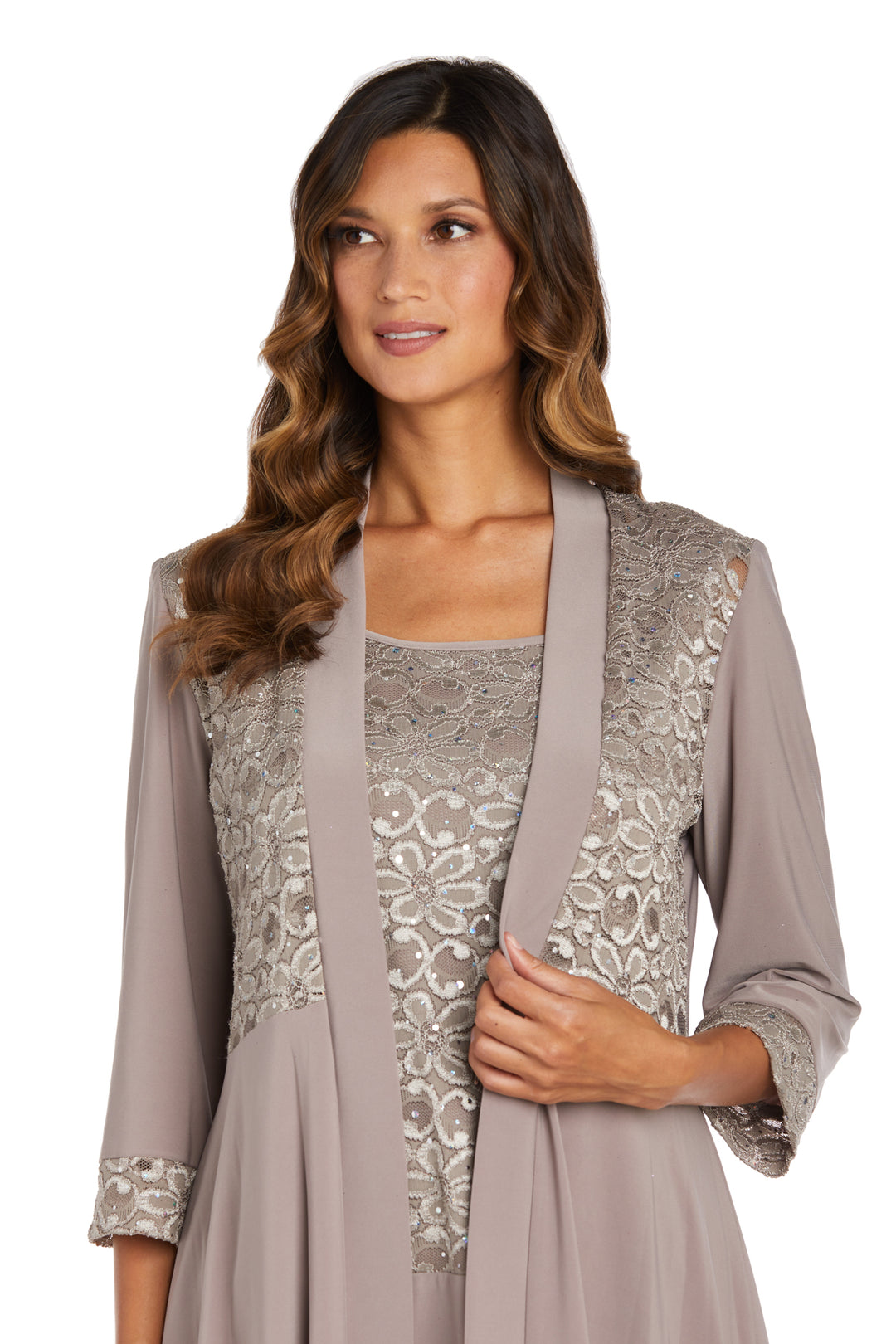 Lace and Sequin Pant Set with Matching Jacket – R&M Richards