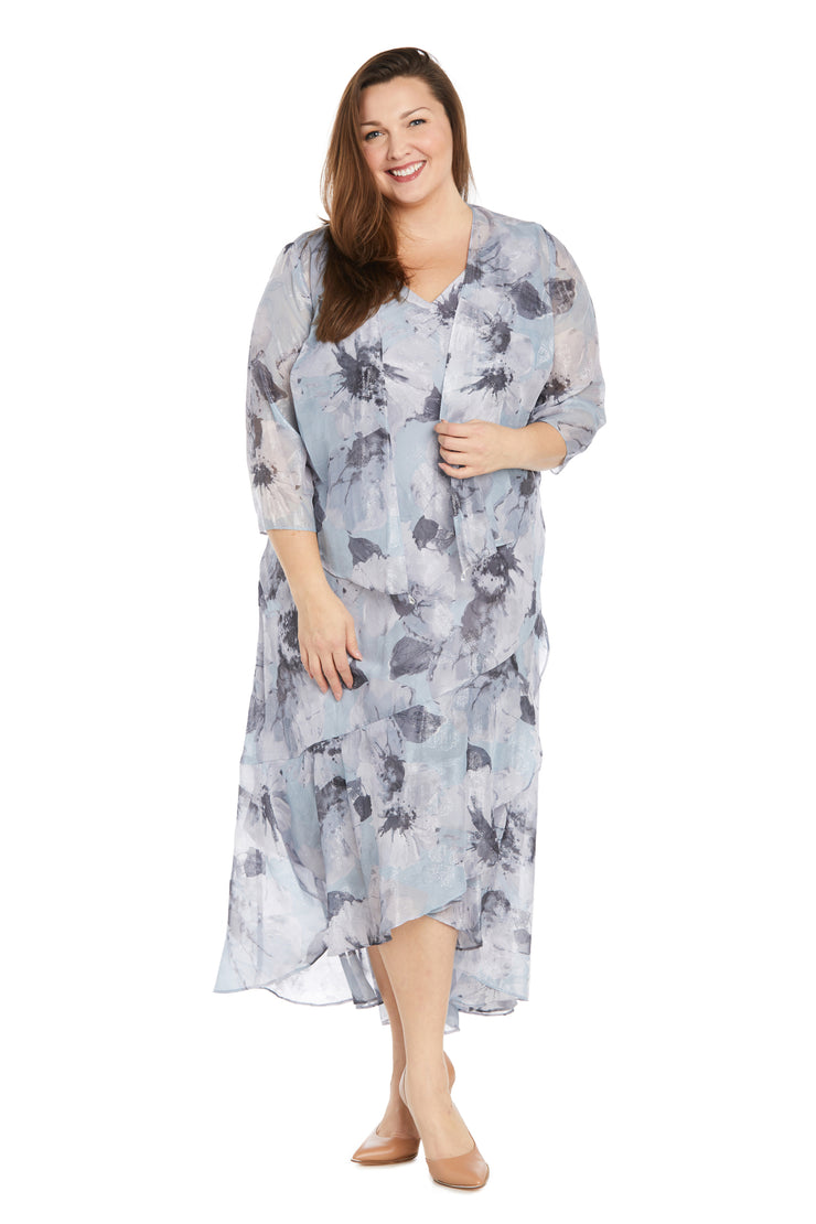 Two-Piece Chiffon Jacket Dress - Plus Grey / 18w Two-Piece Chiffon Jacket Dress - Plus Grey / 18w