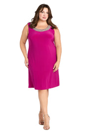 Jacket Dress With Beaded Neckline and Soft Jacket - Plus