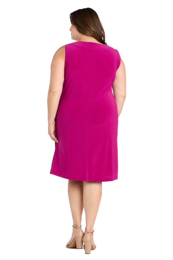 Jacket Dress With Beaded Neckline and Soft Jacket - Plus