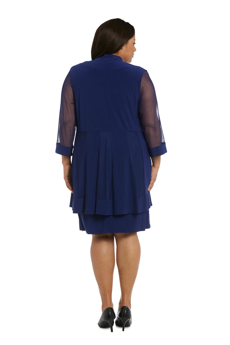 Jacket Dress With Beaded Neckline and Soft Jacket - Plus
