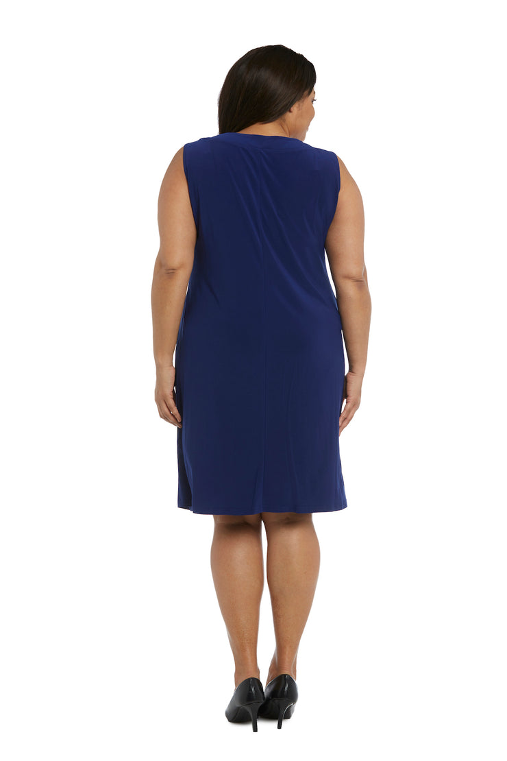 Jacket Dress With Beaded Neckline and Soft Jacket - Plus