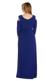 Column Evening Gown with Off the Shoulder Cutouts