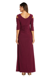 Column Evening Gown with Off the Shoulder Cutouts