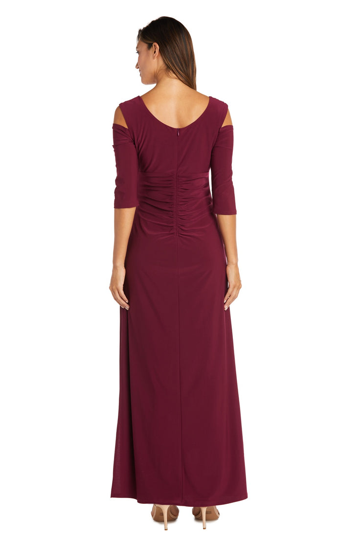 Column Evening Gown with Off the Shoulder Cutouts