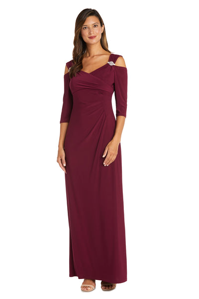 Column Evening Gown with Off the Shoulder Cutouts