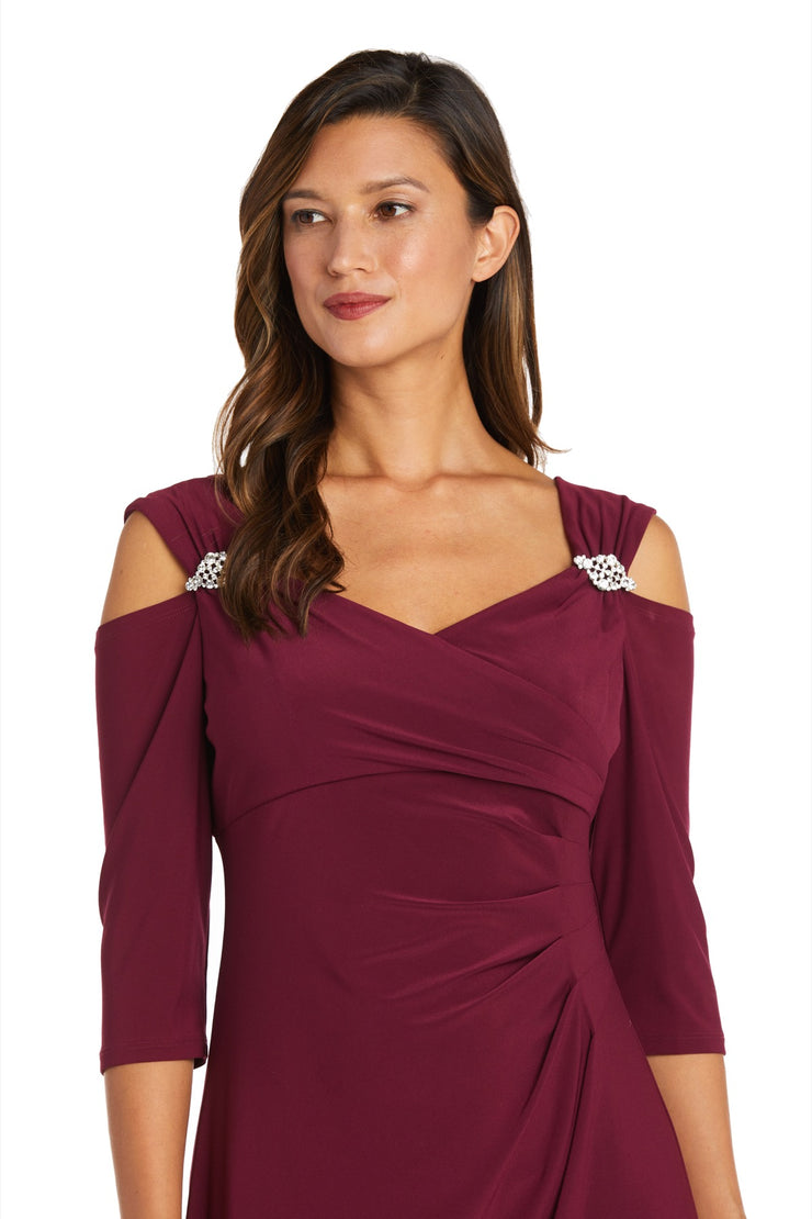 Column Evening Gown with Off the Shoulder Cutouts